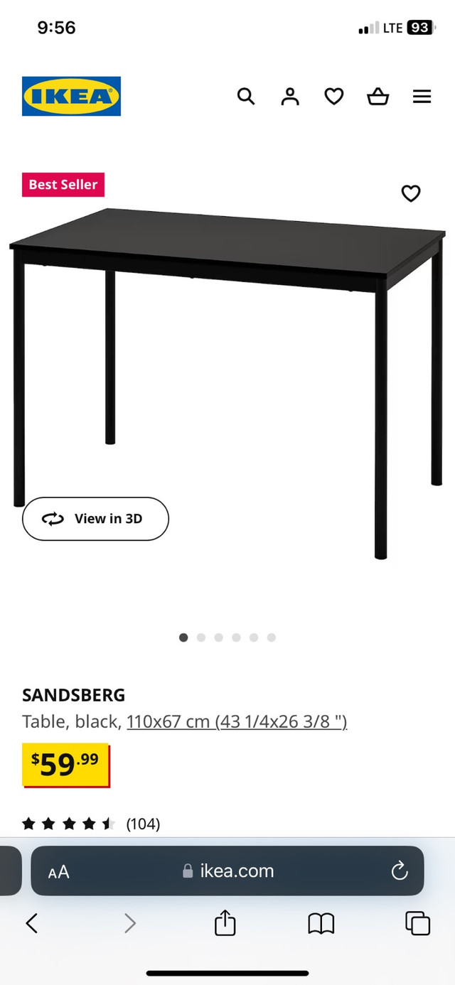 IKEA sandsberg table dans Autres tables  à Ouest de l’Île