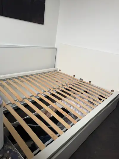 IKEA MALM queen -size bed frame + 4 stotage 250$, View more