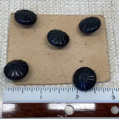 5 Vintage Black 5⁄8" Dress / Sweater Buttons, View more