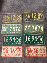 Old Alberta license plates