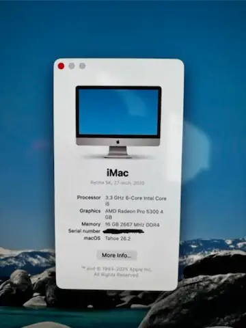 2020 iMac Retna 5K 27 Inch 16GB RAM 1TB Drive, View more