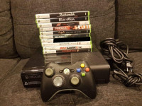 ** Xbox 360 Bundle 1 Controller 9 Games all Cables TESTED! **