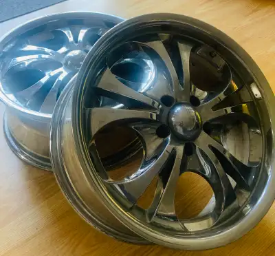 Selling a full set of Motorsports Series 304 Chrome Wheels -18x8 -5x114.3 bolt pattern, - +40 offset...
