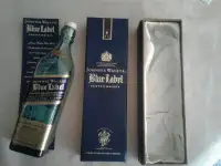 Johnnie Walker 200ml Blue Label Empty bottle in silk-lined box