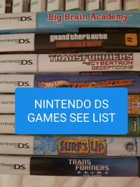 NINTENDO DS GAMES ALL WITH CASES MOST COMPLETE SEE LIST BELOW
