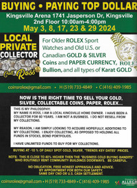 BUYING  **COINS GOLD, SILVER. ROLEX** LOCAL PRIVATE COLLECTOR