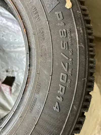 I am selling a set of three Goodyear Nordic winter tires, sized P185/70R14, ideal for providing reli...