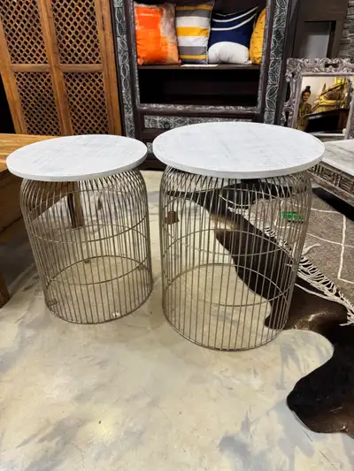 2Tables de chevet  manguier blanchi tables d'appoint Indiennes,, View more