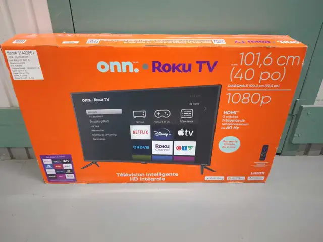 smart tv 40p belle wifi netflix fhd boit garantie in TVs in City of Montréal - Image 3