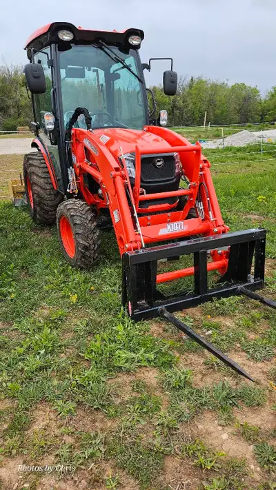Free hay spear with purchase of tractor 2024 CK10SE Kioti with front end loader, 40 inch bucket and...