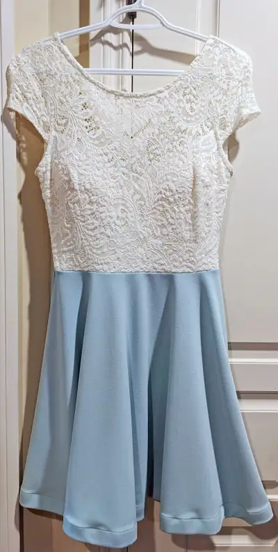Cute White/Blue Dress WORN ONCE, View more
