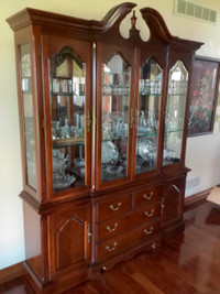 Cherry dining set and buffet with cabinet