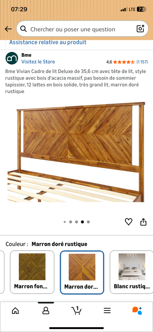 Lit King en bois Vivian Cadre de lit Deluxe de 35,6 cm in Beds & Mattresses in Longueuil / South Shore - Image 10