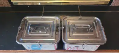 Lock Style Stainless-Steel Food Storage Container. 김치냉장고용 김치통. Made in Korea [Kitchen Flower Co.] Di...
