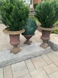 3 Cast Iron Vases