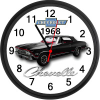 1968 Chevy Chevelle SS Convertible Top Up (Black) Custom Clock