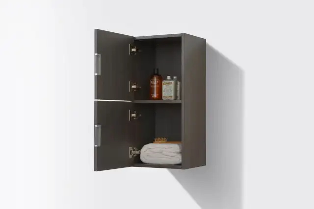 28" Grey Oak/Butternut Wall-Mounted Floating Bathroom Vanity Sid in Cabinets & Countertops in Calgary - Image 6