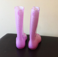 Pink Pearl Rain Boots Like New Sz 11, (appox. 5 Y)