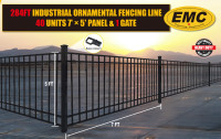 7’×5’ Industrial Ornamental Fences 284FT (40 Panels & 1 Gate)