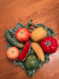 vintage ceramic fruit plate 