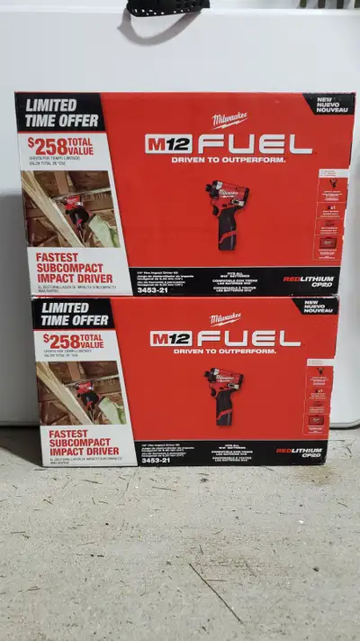 NEW Milwaukee M12 FUEL 12V Brushless 1/4in Hex Impact Driver Kit, View more