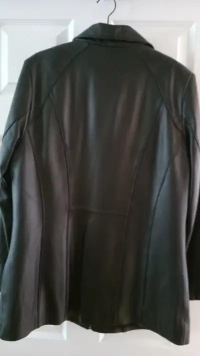 Woman's Danier Black Leather Jacket - Size Medium, View more