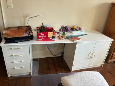 Free Desk with Freestanding Drawers/Cupboard, View more