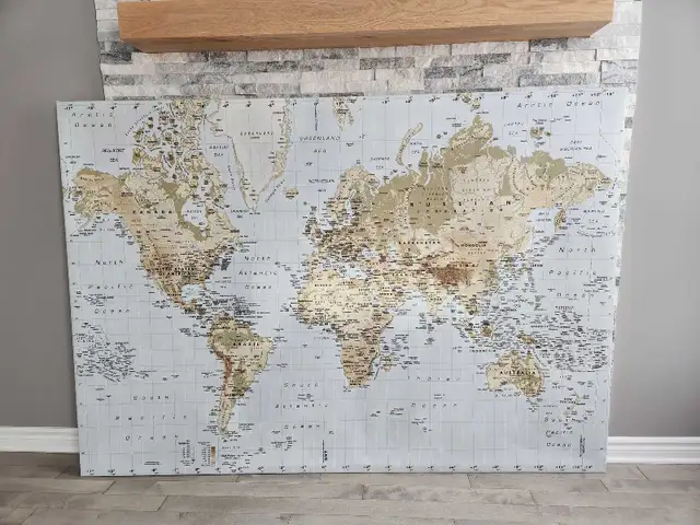 Ikea canvas world map 78"×55" in Home Décor & Accents in Ottawa - Image 2