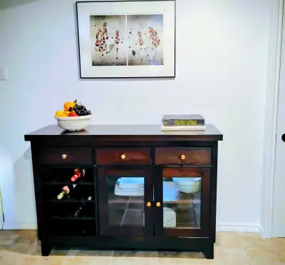 BUFFET BOIS MASSIF -Contenporain Chic. Manguier Massif Poignées, View more