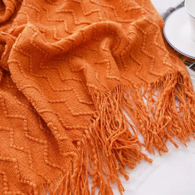 Cover burned Orange bed decor NEW Throw Blanket soft sofa couch in Bedding in Ottawa - Image 9