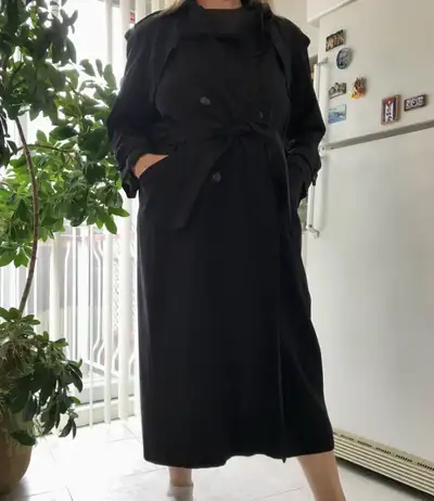 DESIGNER TRENCH COAT/MANTEAU IMPERMÉABLE GEOFFREY BEENE, View more