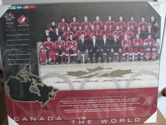 2 Photos laminé/wood laminated: hockey olympic 1998 in Arts & Collectibles in Edmundston - Image 3