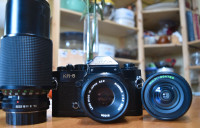 Fully working Ricoh KR-5,  35mm Film SLR, 3 lenses.
