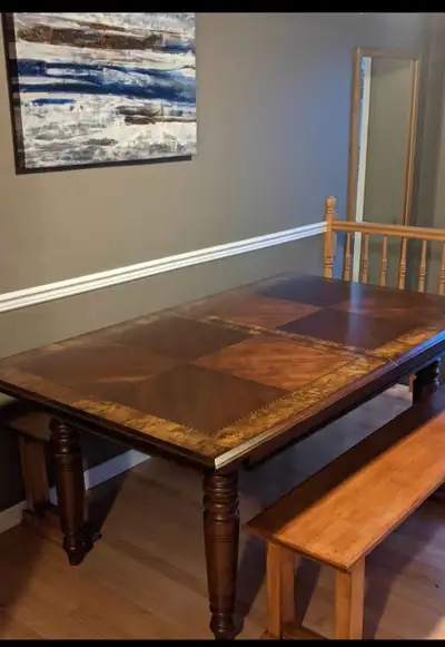 Beautiful Bombay Dining Room Set – Table, Hutch & Custom Benches, View more