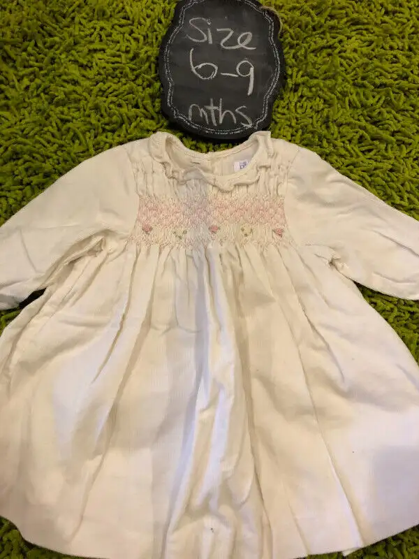 THE CHILDREN'S PLACE IVORY CORDUROY LONG SLEEVE DRESS 6- 9 MTHS62863262614658121
