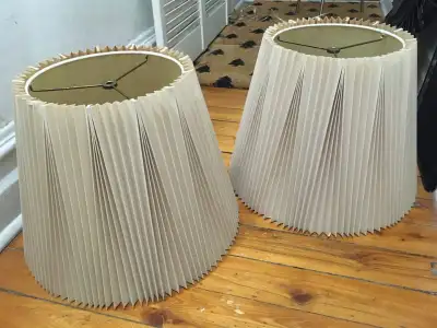 2 New Mid Century Large Pleated Lampshades  17.5(w) inches -$100, View more
