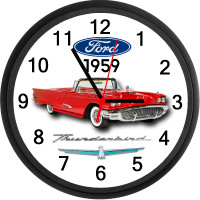 1959 Ford Thunderbird (Red) Custom Wall Clock - New - Classic
