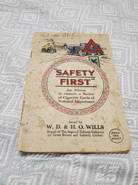 vintage safety first cigarette cards album