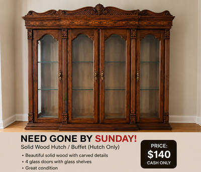 Solid Wood Hutch/ Display Case, View more