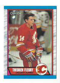 1989-90 O-Pee-Chee/OPC #232 Theoren Fleury Rookie Card Flames