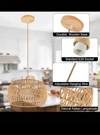 Rattan Pendant Light Fixture Ceiling Bohemian Chandelier Rattan , View more