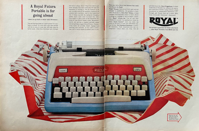 1960 Royal Futura Portable Typewriter 2 Pg Original Ad  in Arts & Collectibles in North Bay