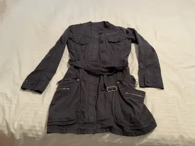 Women's Grey Stylish Belted Dress Jacket, View more