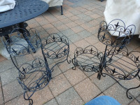 SALE - TWO 3 TIER WROUGHT IRON PLANT STANDS -$15 EACH