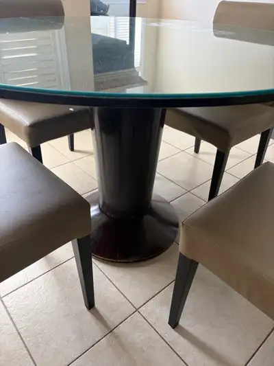 round kitchen table and 4 chairs, View more