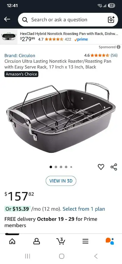 Circulon Ultra Lasting Nonstick Roaster/Roasting Pan with Easy, View more