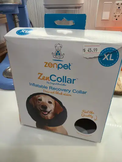 This ZenPet ZenCollar inflatable recovery collar is designed to prevent pets from aggravating injuri...