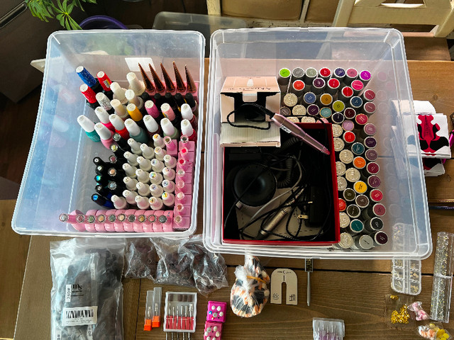 133 Gel Polish, 2 Grinders, Nail Art Supplies, 2 Shelves in Other in Strathcona County - Image 3