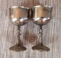 2# vintage silver plated wine goblets