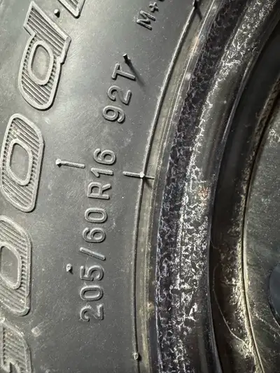 Used 2 winters - lots of tread left. BF Goodrich Winter T/A on 16” steel rims. 5-Bolt steel rims inc...
